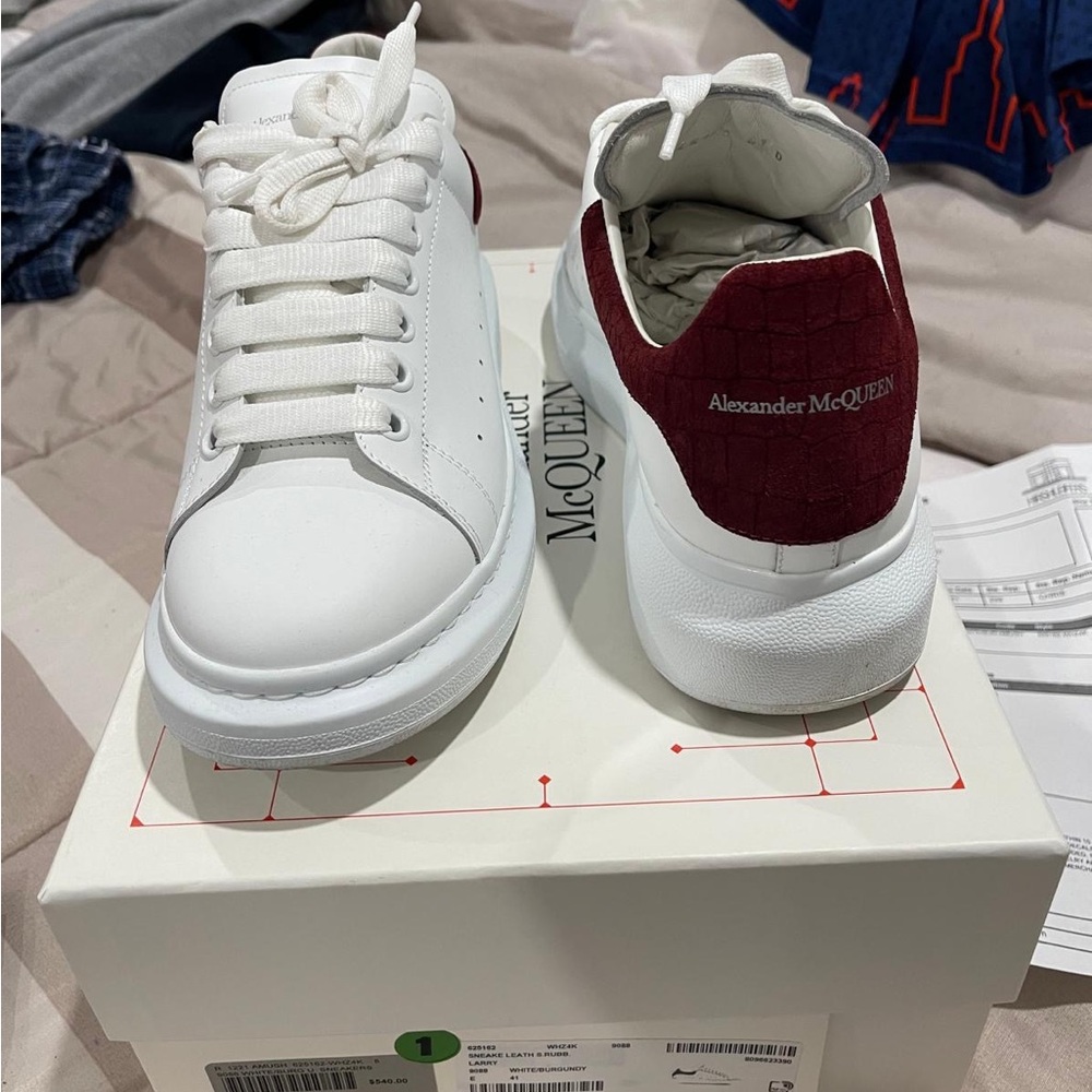 Alexander McQueen white/burgundy size 8